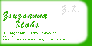 zsuzsanna klohs business card